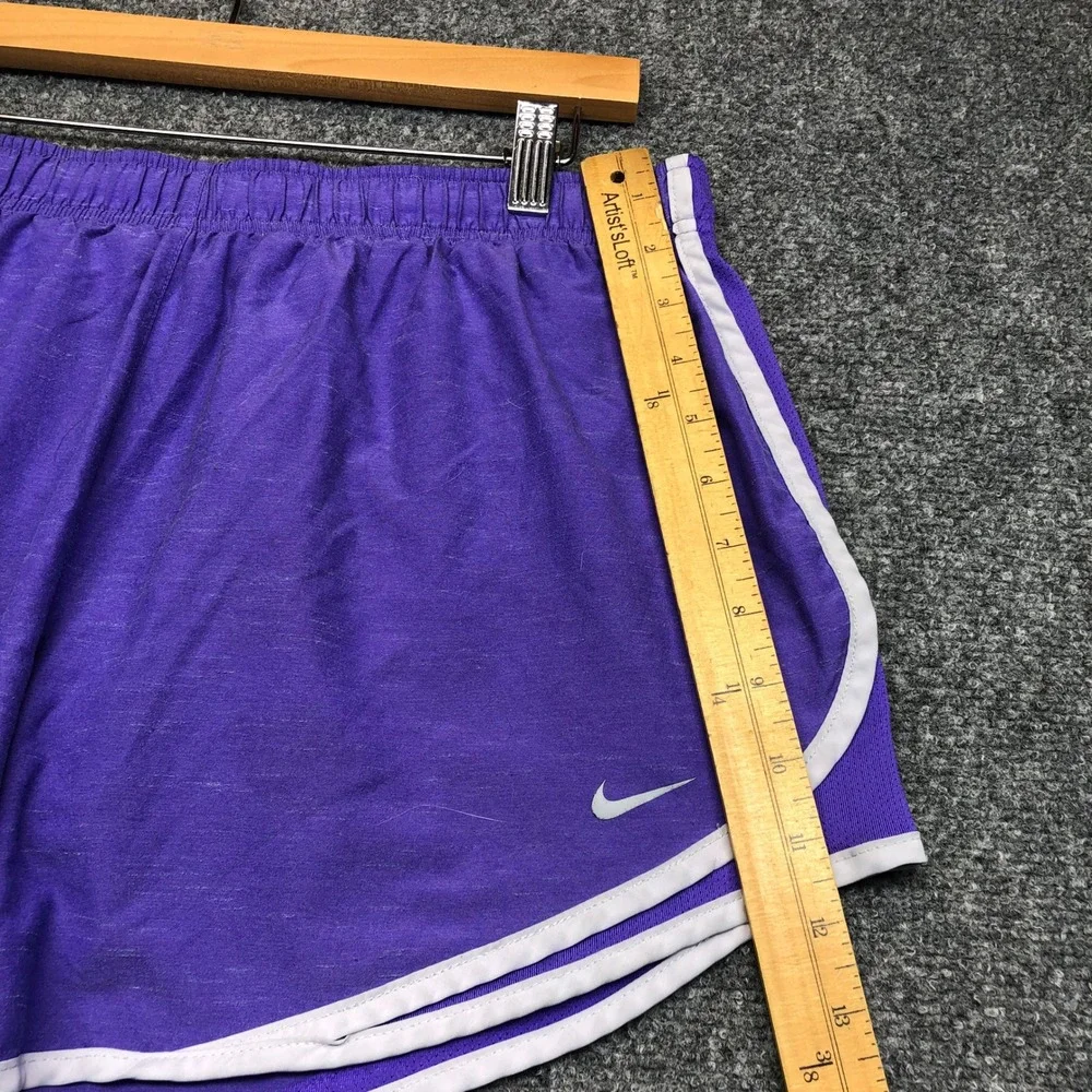 Nike Womens Dri-FIT Running Shorts Purple White Trim Athletic Size L